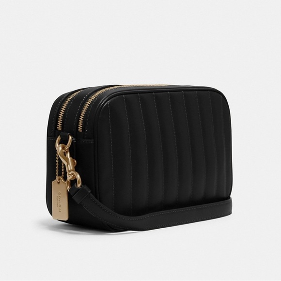 Coach Jes Crossbody Bag with Puffy Linear Quilting C1569 Black Gold Hardware - Picture 3 of 15